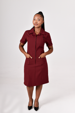 Load image into Gallery viewer, Utility Shift Dress- FRONT ZIP