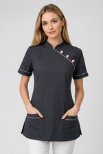 Load image into Gallery viewer, Chinese Collar Tunic- 3 BUTTON