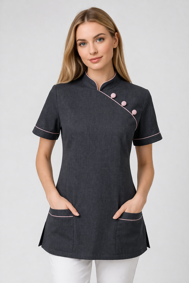 Chinese Collar Tunic- 3 BUTTON