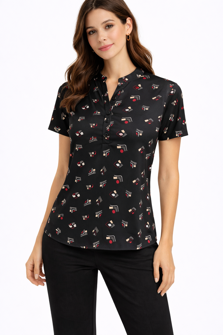 Mandarin Henley Blouse