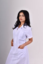 Load image into Gallery viewer, Utility Shift Dress- FRONT ZIP