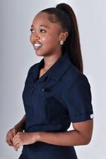 Load image into Gallery viewer, Utility Shift Dress- FRONT ZIP